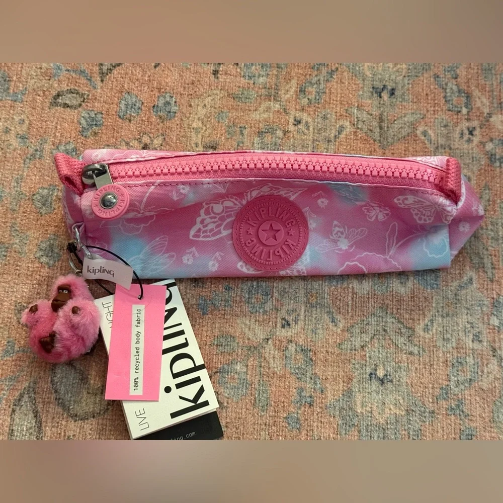 Kipling Freedom Pen Case Cosmetic Bag in Garden Clouds With Original Tags